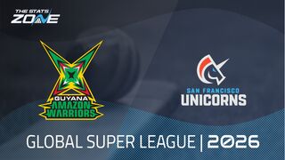 Guyana Amazon Warriors vs San Francisco Unicorns Preview & Prediction | 2026 Global Super League | League Stage